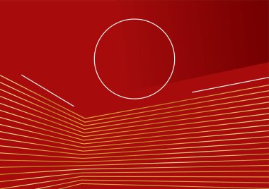 Modern lüks kırmızı ve altın soyut dalga arka plan pankartı. Soyut kırmızı ve altın çizgiler arkaplanı