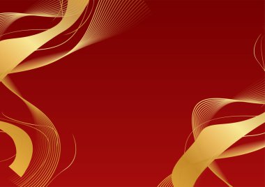 Soyut kırmızı ve altın çizgiler arkaplanı