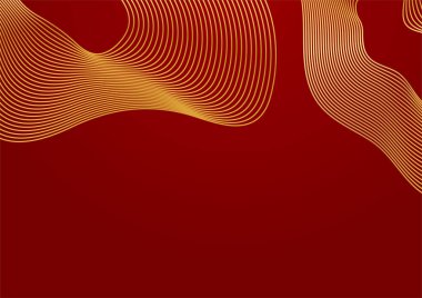 Soyut kırmızı ve altın çizgiler arkaplanı