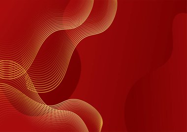 Soyut kırmızı ve altın çizgiler arkaplanı