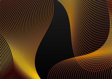Işık efektli soyut siyah ve altın çizgiler