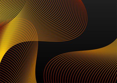 Işık efektli soyut siyah ve altın çizgiler