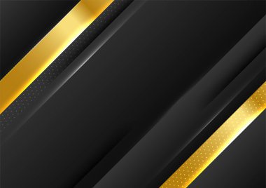 Işık efektli soyut siyah ve altın çizgiler