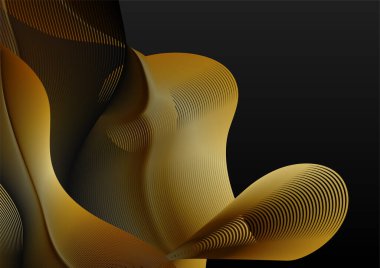 Işık efektli soyut siyah ve altın çizgiler