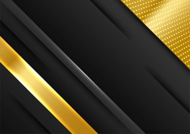 Işık efektli soyut siyah ve altın çizgiler