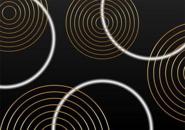 Işık efektli soyut siyah ve altın çizgiler