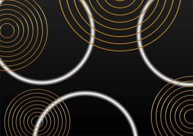 Işık efektli soyut siyah ve altın çizgiler