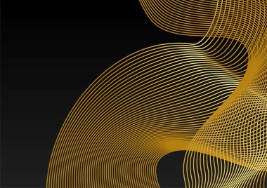 Işık efektli soyut siyah ve altın çizgiler