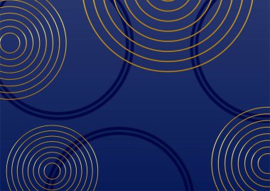 Soyut mavi ve altın rengi 3d çizgi şekilli pankart arkaplanı