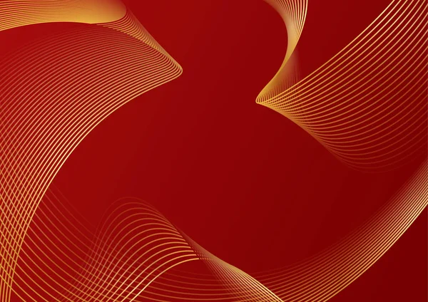 Абстрактные Красные Золотые Линии Фона — стоковый вектор