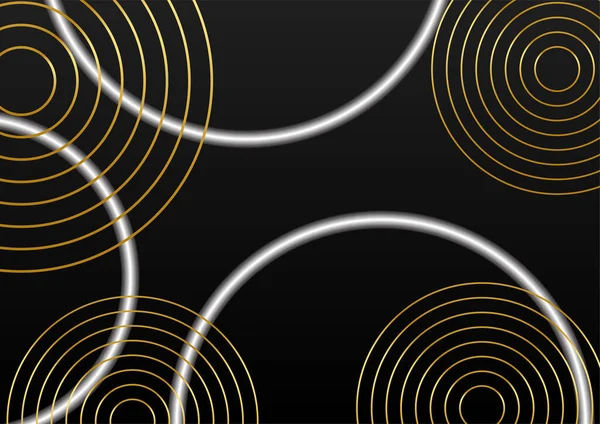 Işık efektli soyut siyah ve altın çizgiler