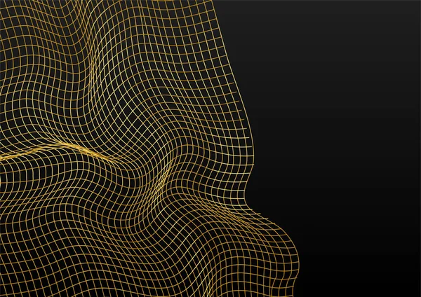 Abstract Zwarte Gouden Lijnen Achtergrond Met Lichteffect — Stockvector
