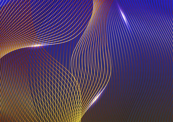 アブストラクト青と金の3Dライン形状パターンバナー背景 — ストックベクタ