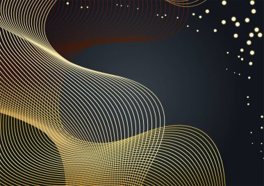 Soyut çizgi altın kapak tasarımı arka plan