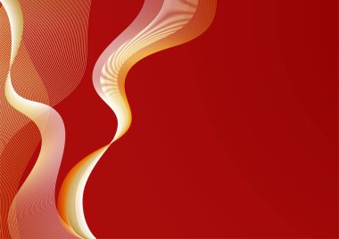 Soyut çizgi kırmızı altın kapak tasarımı arka plan