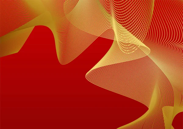 Abstrakter Roter Und Goldener Hintergrund — Stockvektor
