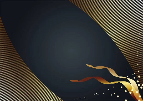 Абстрактная Линия Золотая Черная Обложка — стоковый вектор