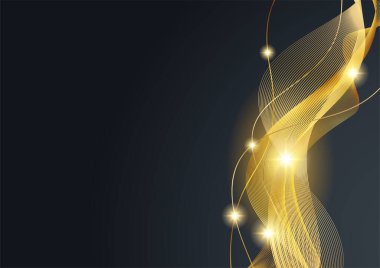 Soyut çizgi altın kapak tasarımı arka plan