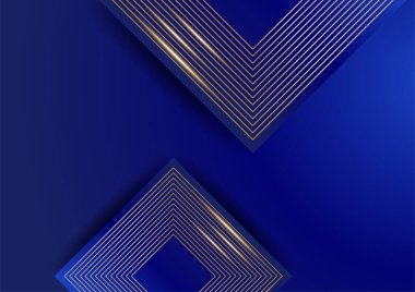 Soyut çizgi altın mavi kapak tasarımı arka plan