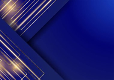 Soyut çizgi altın mavi kapak tasarımı arka plan