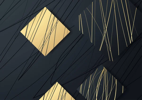 Luxe Abstrait Noir Fond Conception Couverture — Image vectorielle