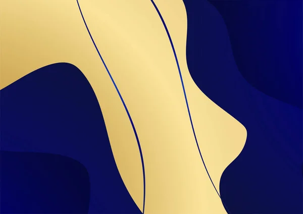 Luxe Abstracte Gouden Blauwe Cover Ontwerp Achtergrond — Stockvector