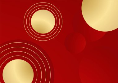 Soyut çizgi kırmızı altın kapak tasarımı arka plan