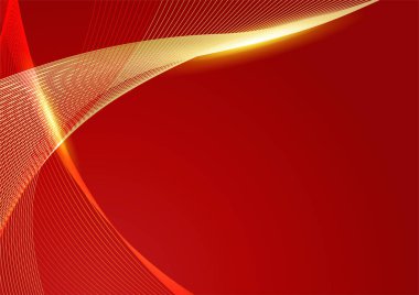 Soyut çizgi kırmızı altın kapak tasarımı arka plan