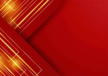 Soyut çizgi kırmızı altın kapak tasarımı arka plan