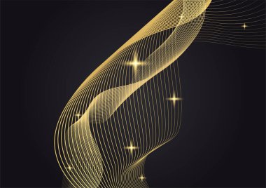 Soyut siyah ve altın rengi kapak şablonu afiş arkaplan