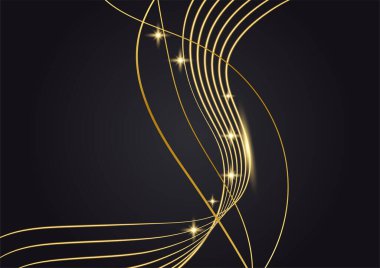 Soyut çizgi altın kapak tasarımı arka plan