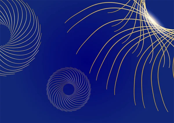 Абстрактна Лінія Золотисто Блакитний Фон Обкладинки — стоковий вектор