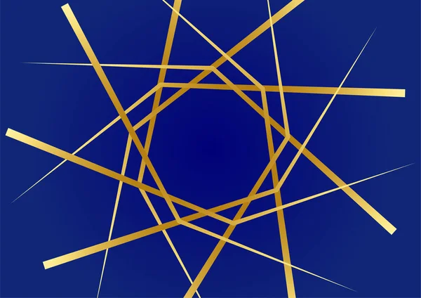 Linha Abstrata Azul Dourado Fundo Design Capa —  Vetores de Stock