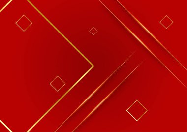 Soyut çizgi kırmızı altın kapak tasarımı arka plan