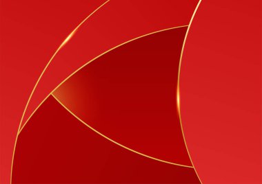 Soyut çizgi kırmızı altın kapak tasarımı arka plan