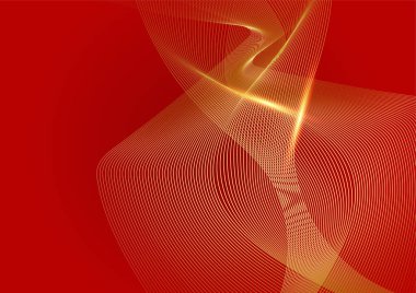 Soyut çizgi kırmızı altın kapak tasarımı arka plan