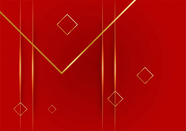 Αφηρημένη Γραμμή Κόκκινο Χρυσό Κάλυμμα Σχεδιασμό Φόντο — Διανυσματικό Αρχείο