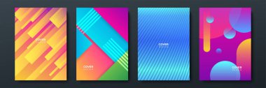 Poster kapağı tasarımı için soyut modayı değiştiren geometrik model arkaplan dokusu. En düşük renk eğimli pankart şablonu. Broşür için modern vektör dalga şekli