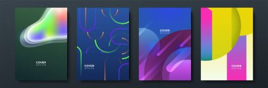 Poster kapağı tasarımı için soyut modayı değiştiren geometrik model arkaplan dokusu. En düşük renk eğimli pankart şablonu. Broşür için modern vektör dalga şekli