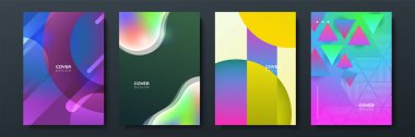 Poster kapağı tasarımı için soyut modayı değiştiren geometrik model arkaplan dokusu. En düşük renk eğimli pankart şablonu. Broşür için modern vektör dalga şekli