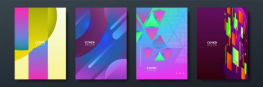 Poster kapağı tasarımı için soyut modayı değiştiren geometrik model arkaplan dokusu. En düşük renk eğimli pankart şablonu. Broşür için modern vektör dalga şekli