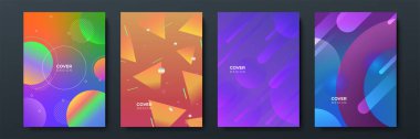 Poster kapağı tasarımı için soyut modayı değiştiren geometrik model arkaplan dokusu. En düşük renk eğimli pankart şablonu. Broşür için modern vektör dalga şekli