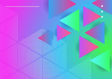 Modern renkli soyut geometrik arkaplan. Minimum modayı takip eden geometrik arka plan. Dinamik şekilli sunum başlığı slayt tasarım şablonu.