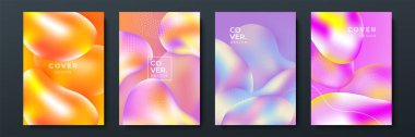 Poster kapağı tasarımı için soyut modayı değiştiren geometrik model arkaplan dokusu. En düşük renk eğimli pankart şablonu. Broşür için modern vektör dalga şekli