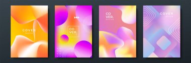 Poster kapağı tasarımı için soyut modayı değiştiren geometrik model arkaplan dokusu. En düşük renk eğimli pankart şablonu. Broşür için modern vektör dalga şekli