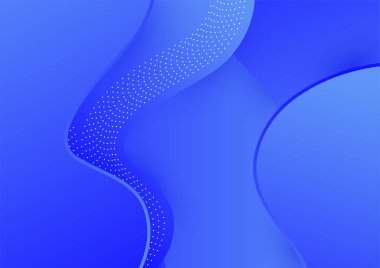 Modern dalga eğrisi soyut sunum arkaplanı. Lüks kağıt arka planda kesilmiş. Soyut dekorasyon, altın desen, yarım ton gradyan, 3 boyutlu vektör çizimi. Koyu mavi arkaplan