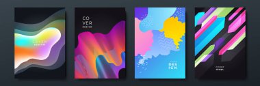 Poster kapağı tasarımı için soyut modayı değiştiren geometrik model arkaplan dokusu. En düşük renk eğimli pankart şablonu. Broşür için modern vektör dalga şekli