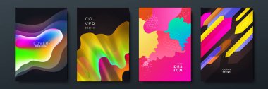 Poster kapağı tasarımı için soyut modayı değiştiren geometrik model arkaplan dokusu. En düşük renk eğimli pankart şablonu. Broşür için modern vektör dalga şekli