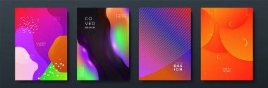 Poster kapağı tasarımı için soyut modayı değiştiren geometrik model arkaplan dokusu. En düşük renk eğimli pankart şablonu. Broşür için modern vektör dalga şekli