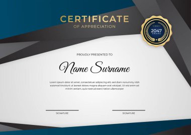 Modern iş siyah beyaz ve altın sertifikalı altın rozet ve sınır